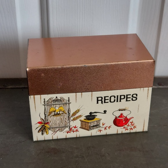 J. Chein & Co. Other - Vintage J Chein Co Metal Recipe Box Americana Eagle Kettle 1776 Made in USA